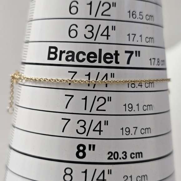 Gold Sterling Silver 925 Slave Chain Bracelet With Ring - Picture 10 of 11